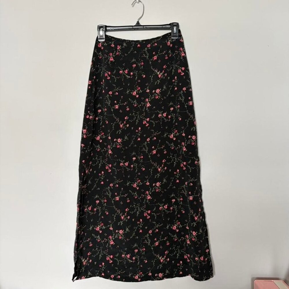 Vintage Sense USA floral slip midi skirt Size small